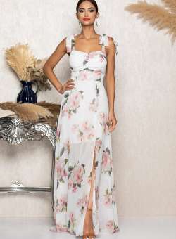 Rochie Shirley Alb Floral